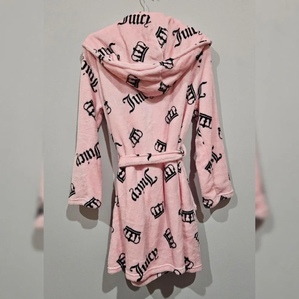 Juicy Couture Blush Pink Robe with Black Crown Motif
